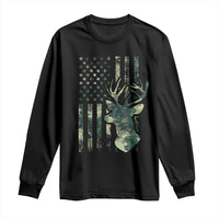 Deer Hunting Camouflage Long Sleeve Shirt Camo US Flag