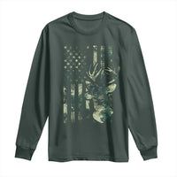 Deer Hunting Camouflage Long Sleeve Shirt Camo US Flag