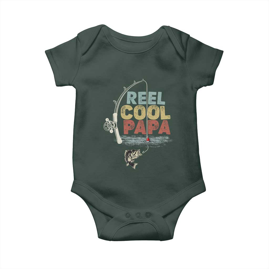 Fishing Dad Baby Onesie Reel Cool Papa Retro Vintage