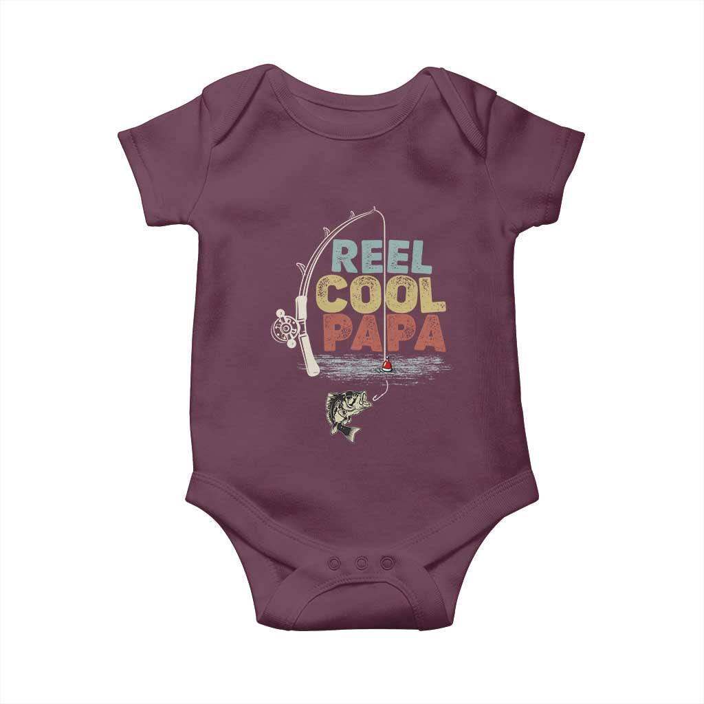 Fishing Dad Baby Onesie Reel Cool Papa Retro Vintage