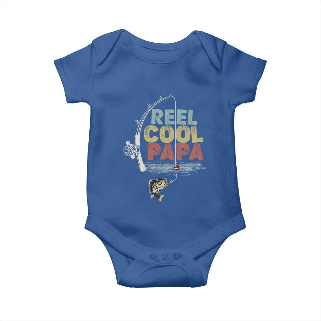 Fishing Dad Baby Onesie Reel Cool Papa Retro Vintage