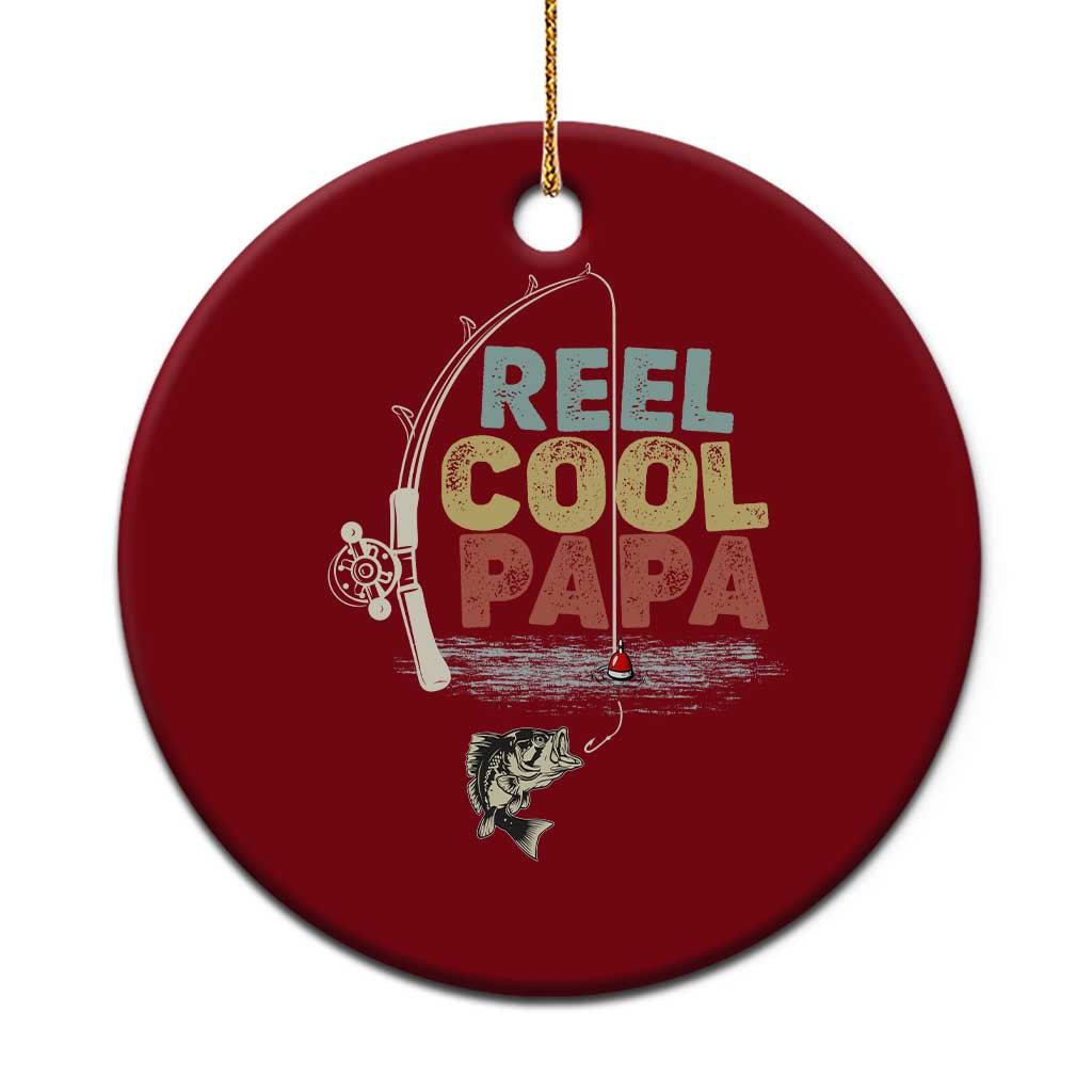 Fishing Dad Ceramic Ornament Reel Cool Papa Retro Vintage - Wonder Print Shop