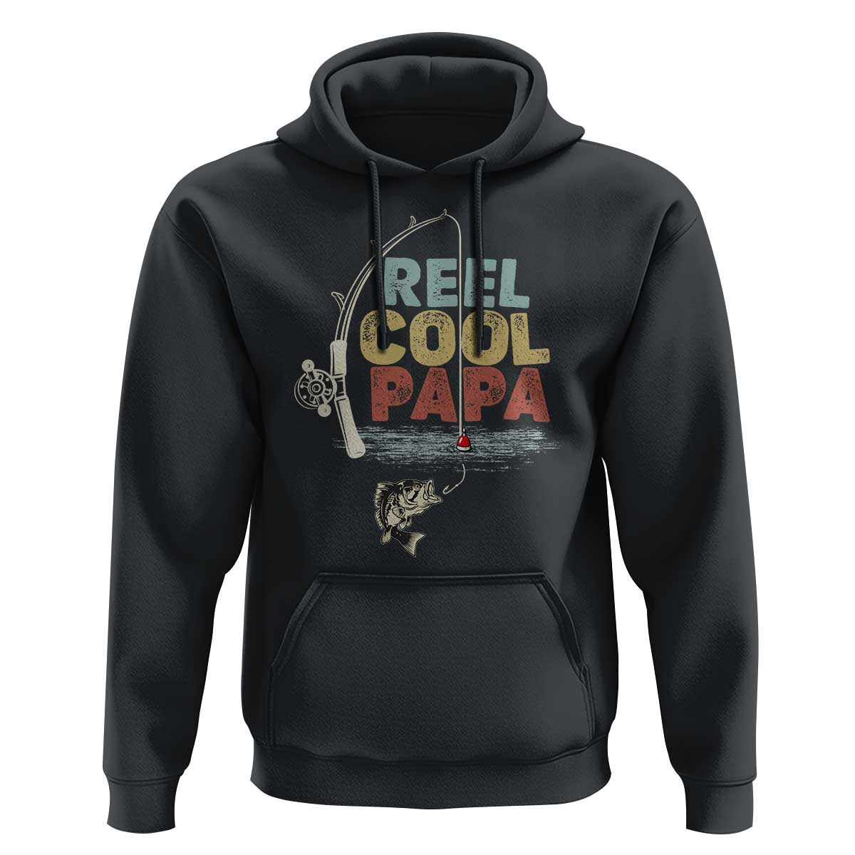 Fishing Dad Hoodie Reel Cool Papa Retro Vintage