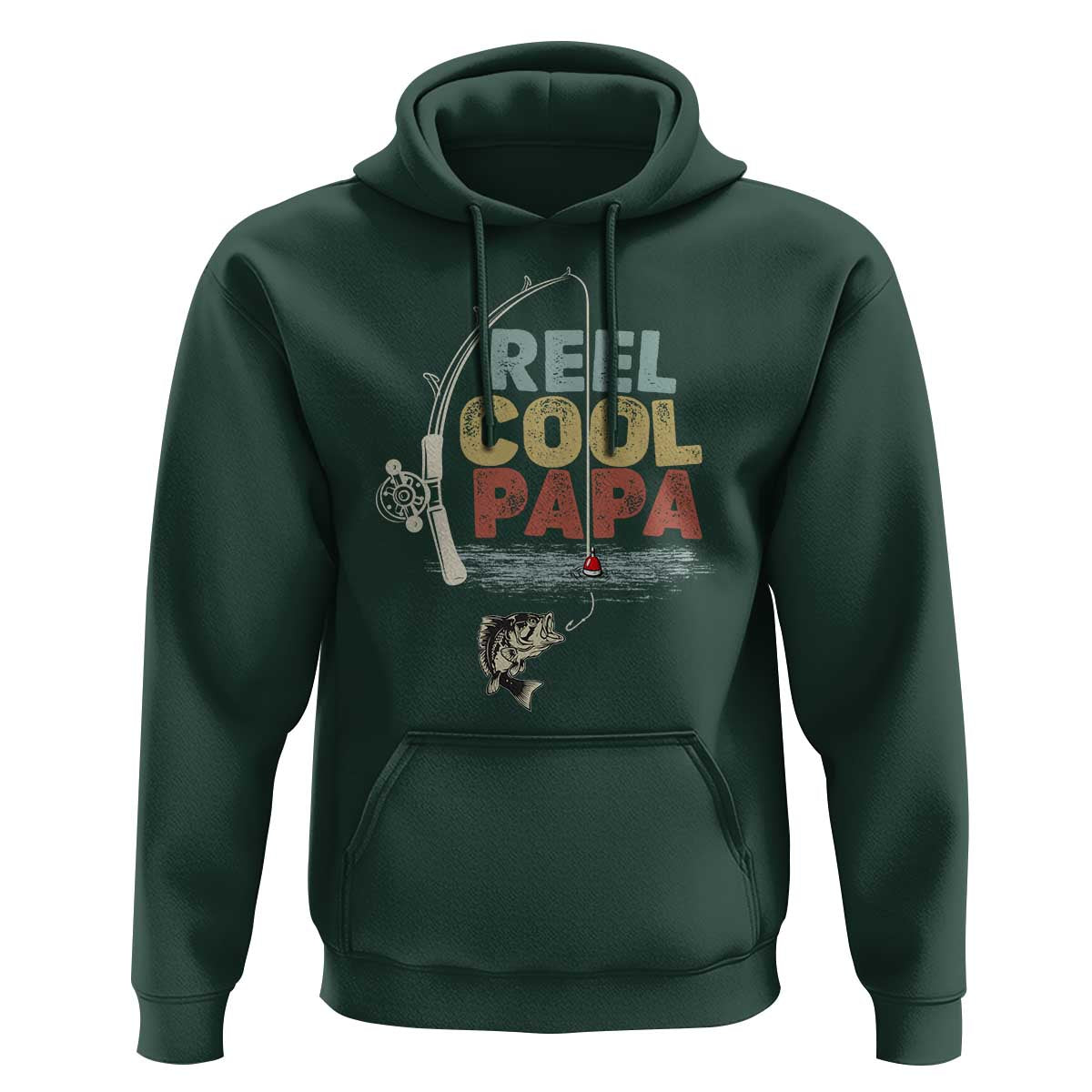Fishing Dad Hoodie Reel Cool Papa Retro Vintage