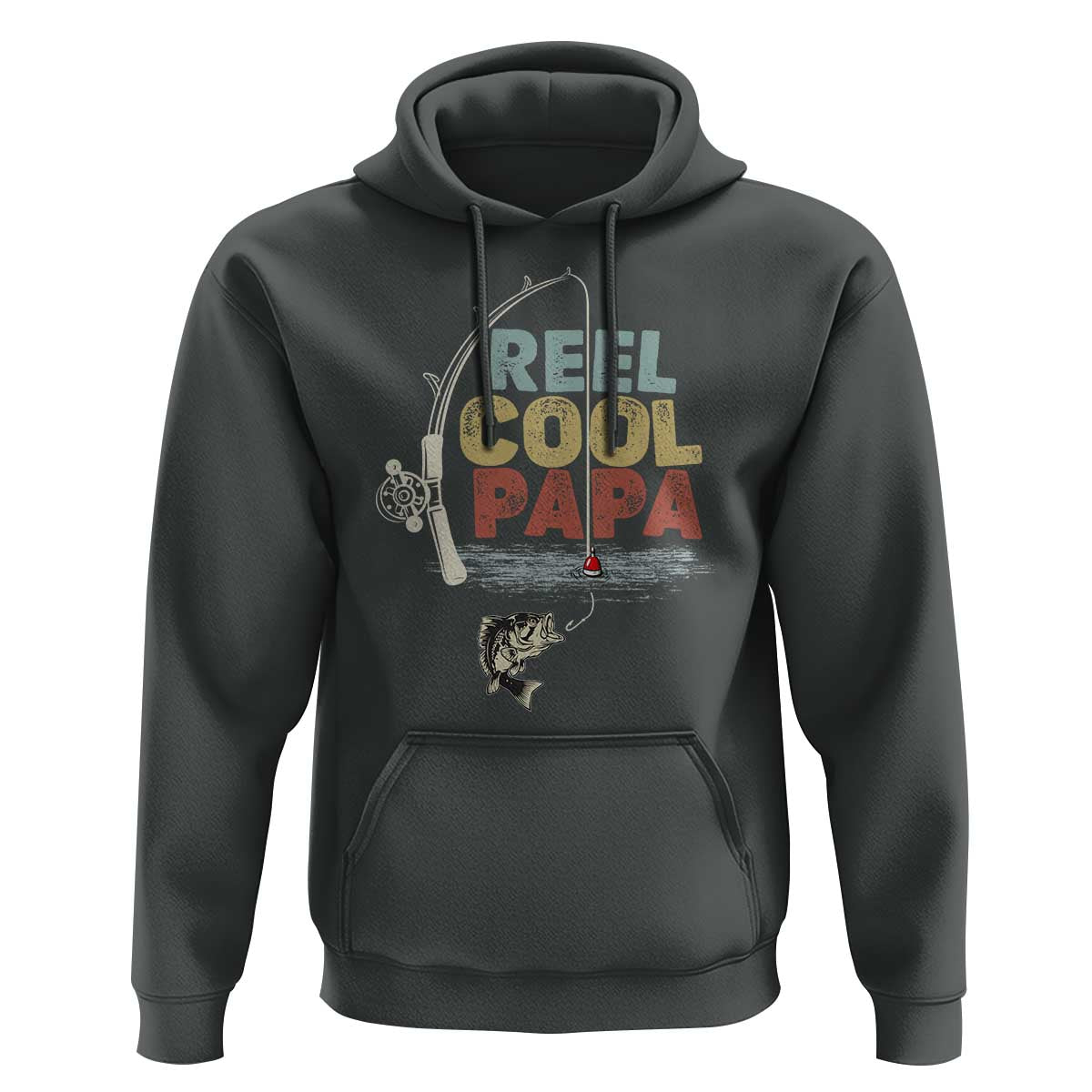 Fishing Dad Hoodie Reel Cool Papa Retro Vintage