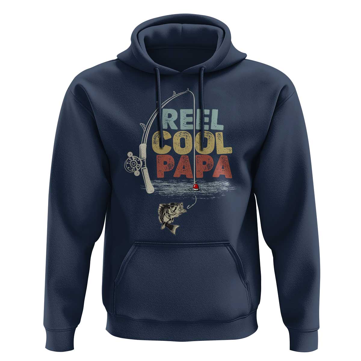 Fishing Dad Hoodie Reel Cool Papa Retro Vintage