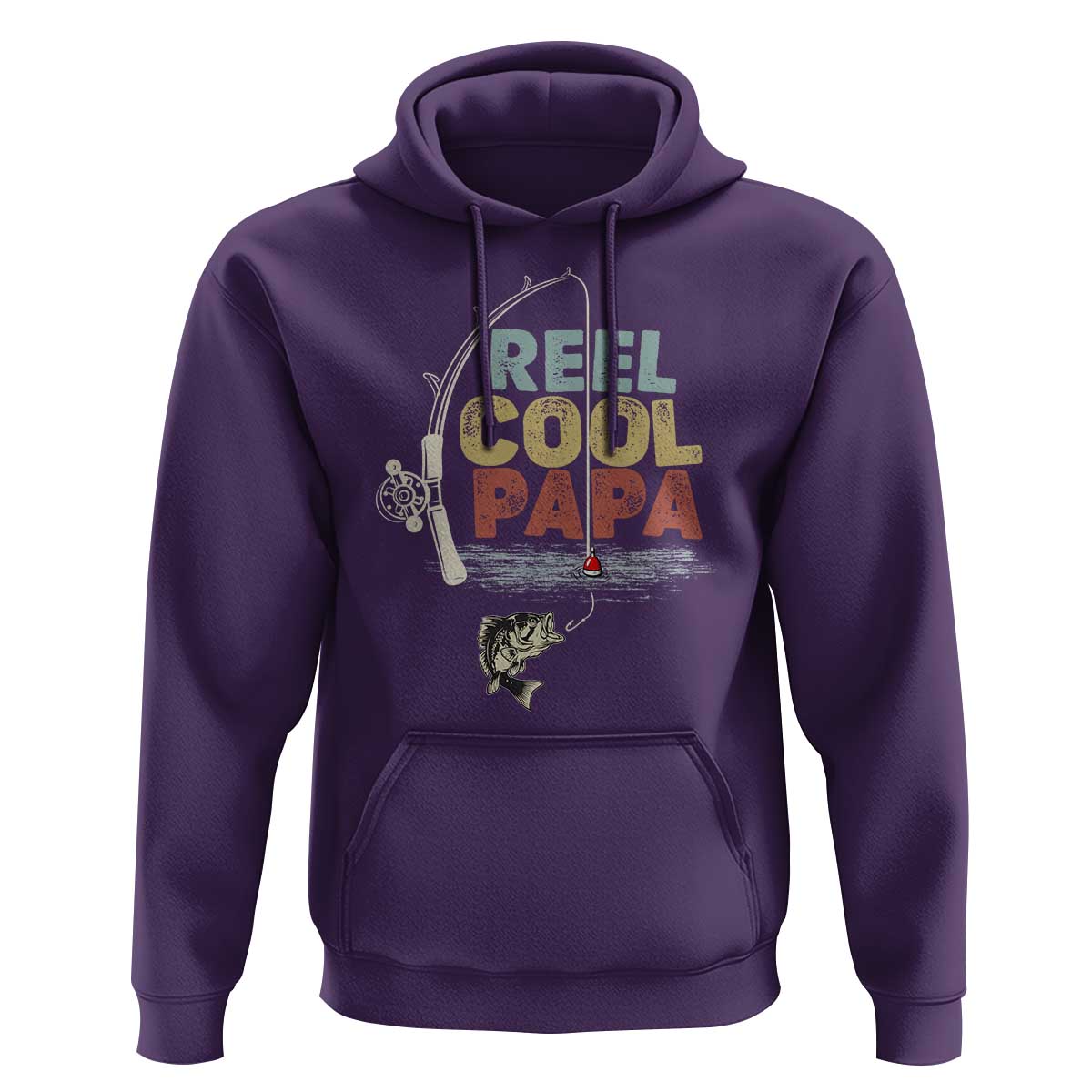 Fishing Dad Hoodie Reel Cool Papa Retro Vintage