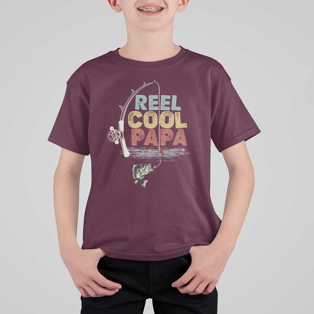 Fishing Dad T Shirt For Kid Reel Cool Papa Retro Vintage