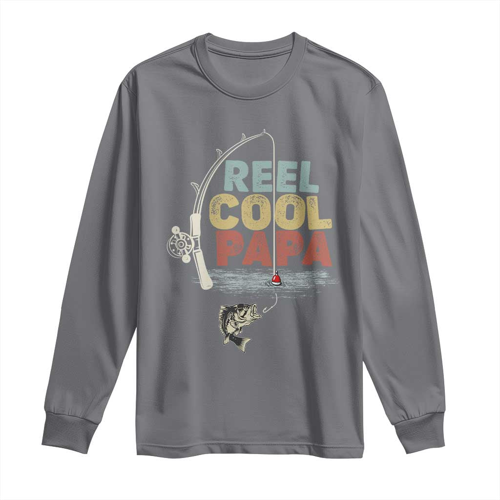 Fishing Dad Long Sleeve Shirt Reel Cool Papa Retro Vintage