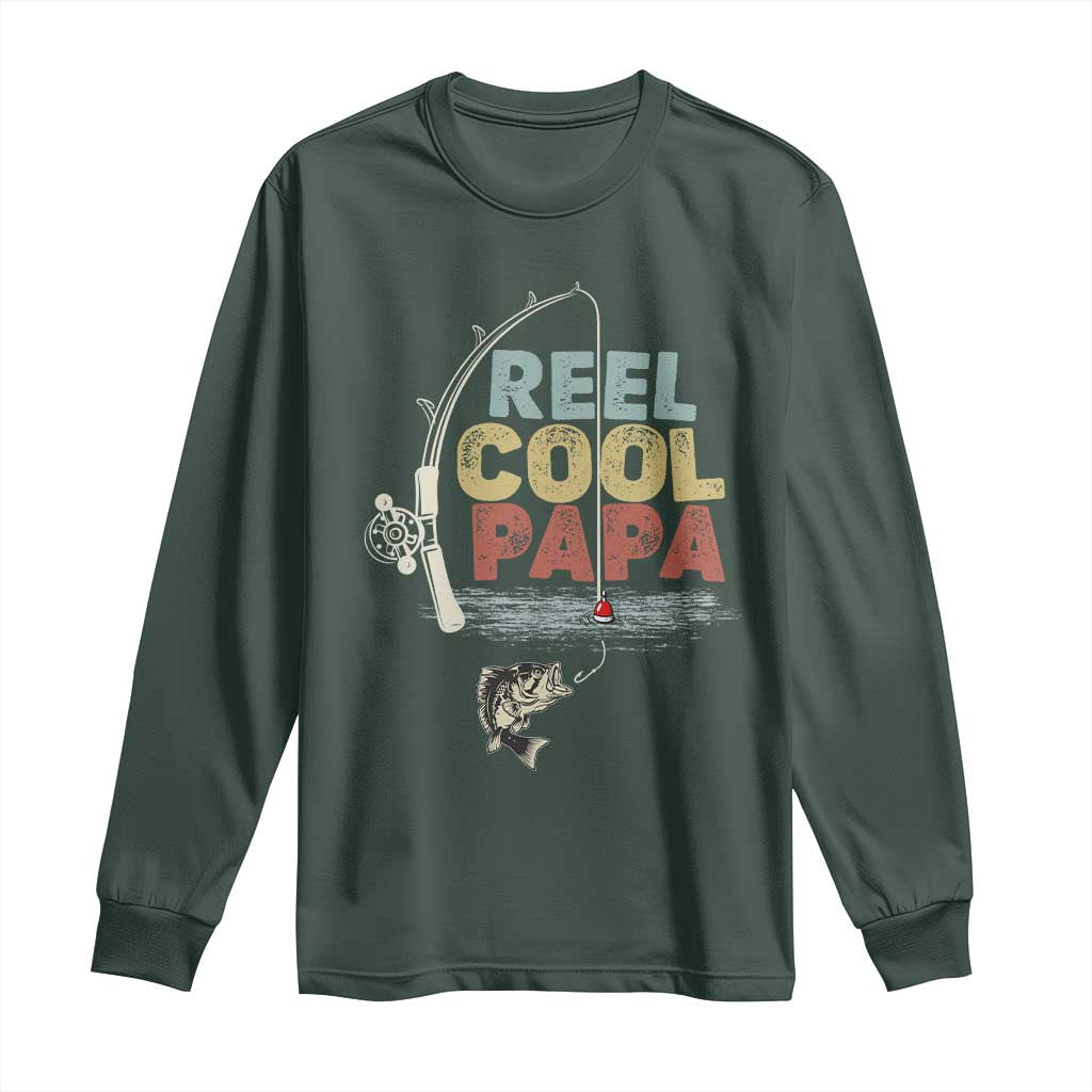 Fishing Dad Long Sleeve Shirt Reel Cool Papa Retro Vintage