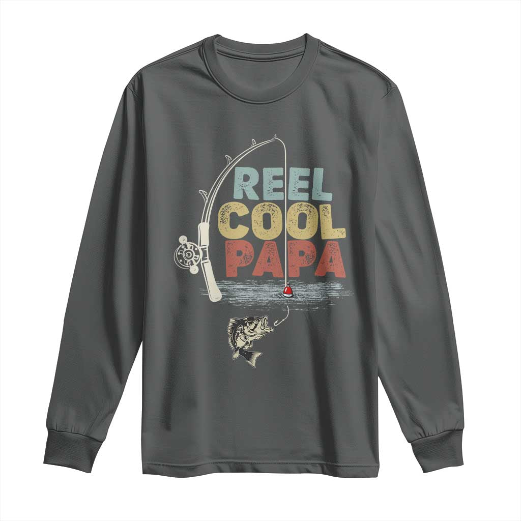 Fishing Dad Long Sleeve Shirt Reel Cool Papa Retro Vintage