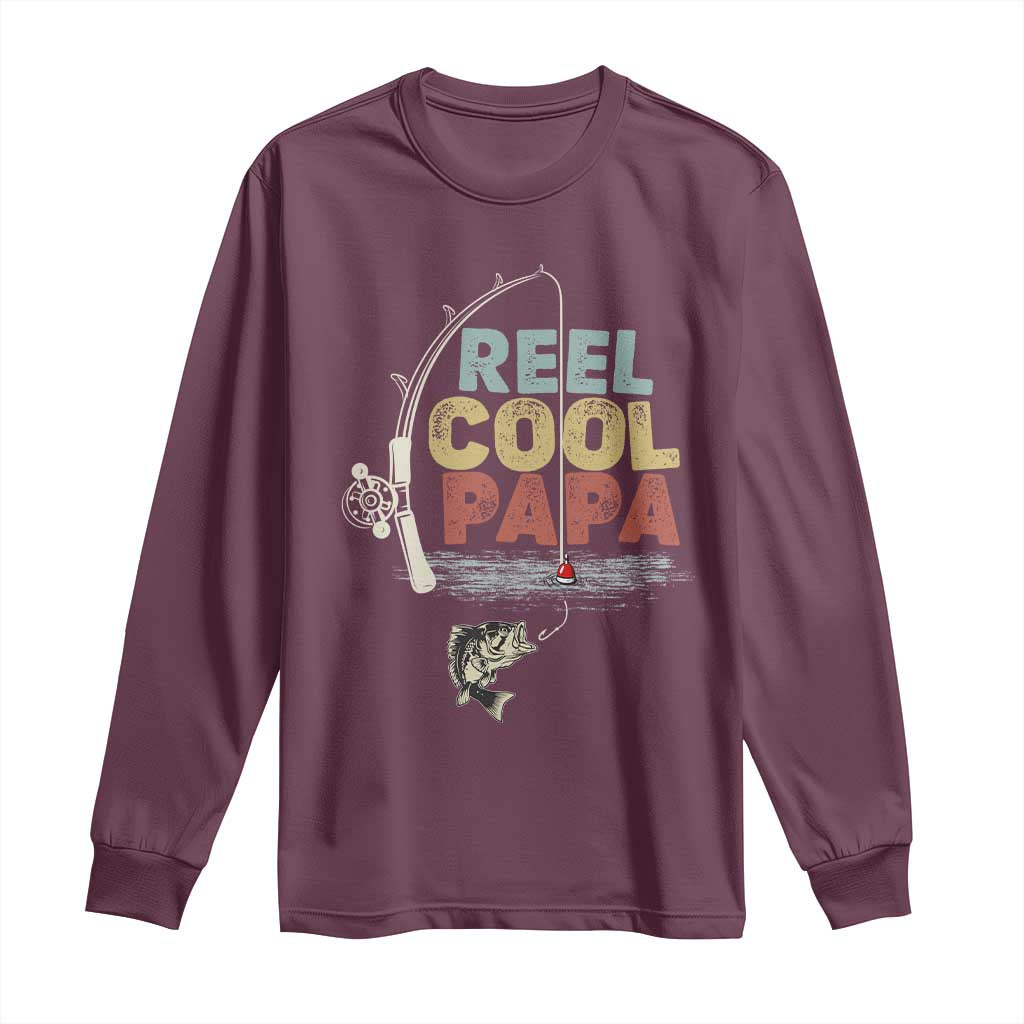 Fishing Dad Long Sleeve Shirt Reel Cool Papa Retro Vintage