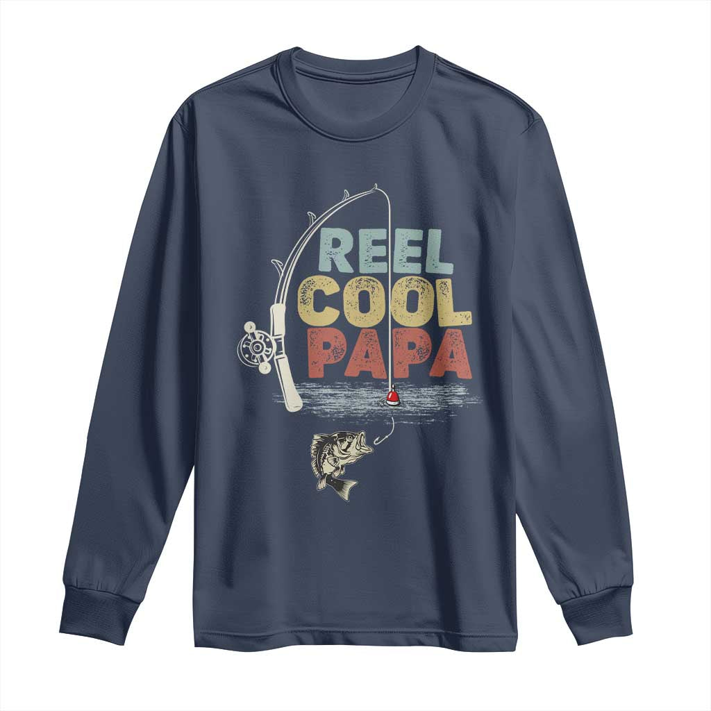 Fishing Dad Long Sleeve Shirt Reel Cool Papa Retro Vintage