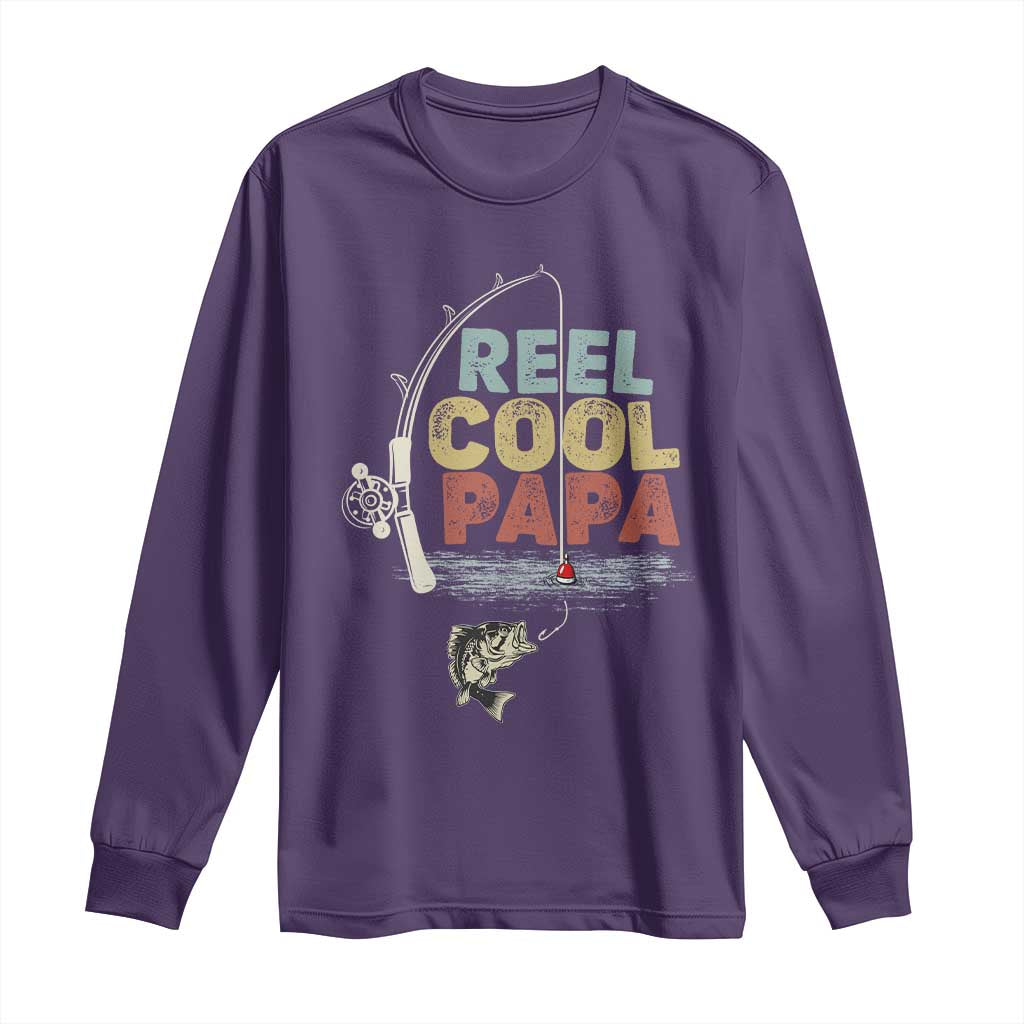 Fishing Dad Long Sleeve Shirt Reel Cool Papa Retro Vintage