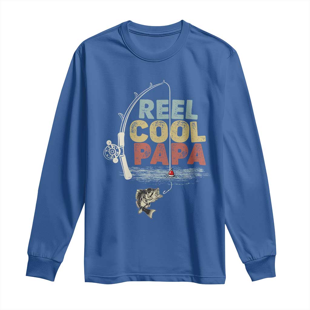 Fishing Dad Long Sleeve Shirt Reel Cool Papa Retro Vintage