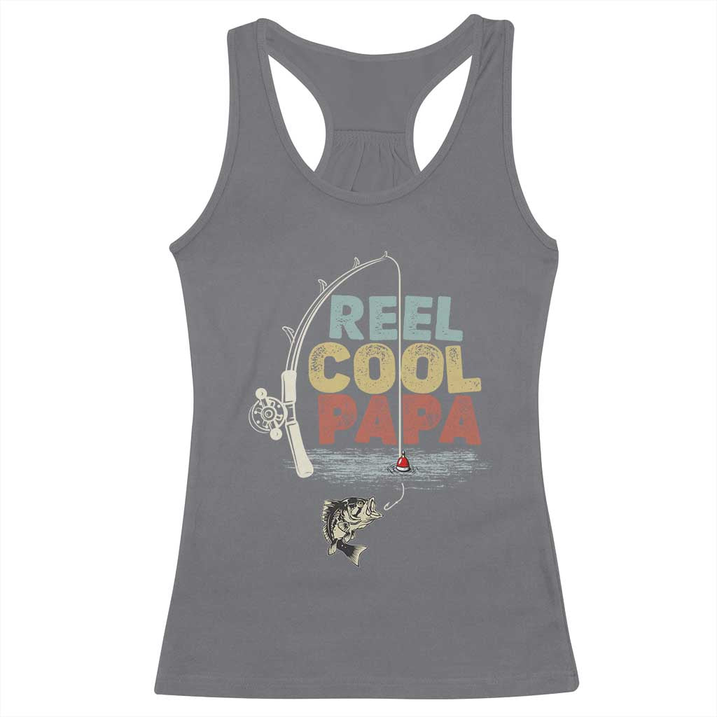 Fishing Dad Racerback Tank Top Reel Cool Papa Retro Vintage
