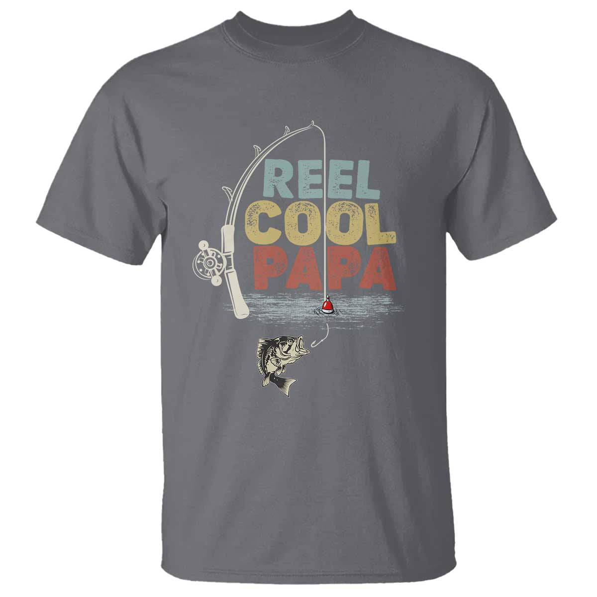Fishing Dad T Shirt Reel Cool Papa Retro Vintage