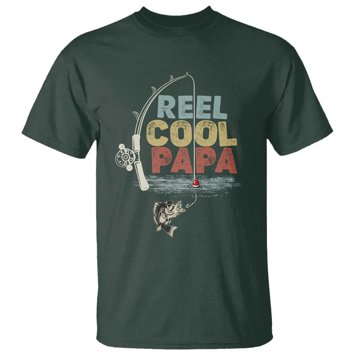 Fishing Dad T Shirt Reel Cool Papa Retro Vintage