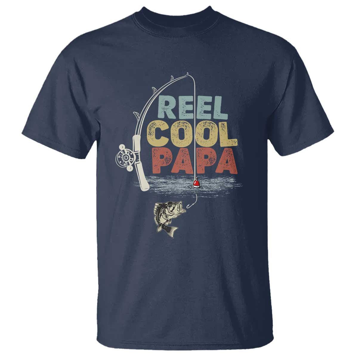Fishing Dad T Shirt Reel Cool Papa Retro Vintage