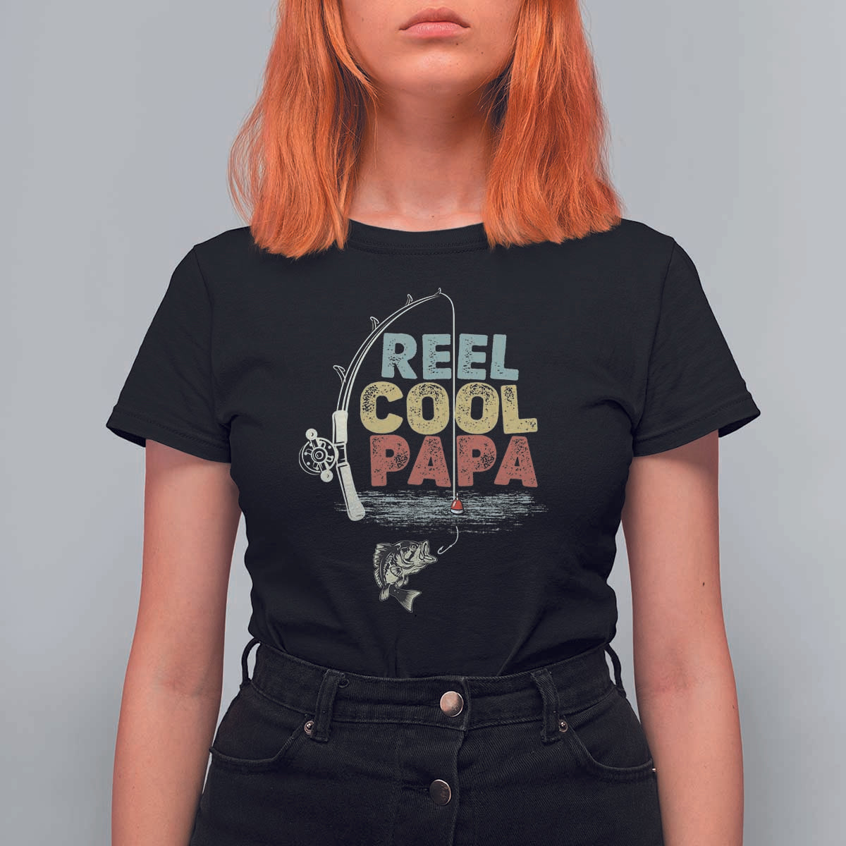 Fishing Dad T Shirt For Women Reel Cool Papa Retro Vintage