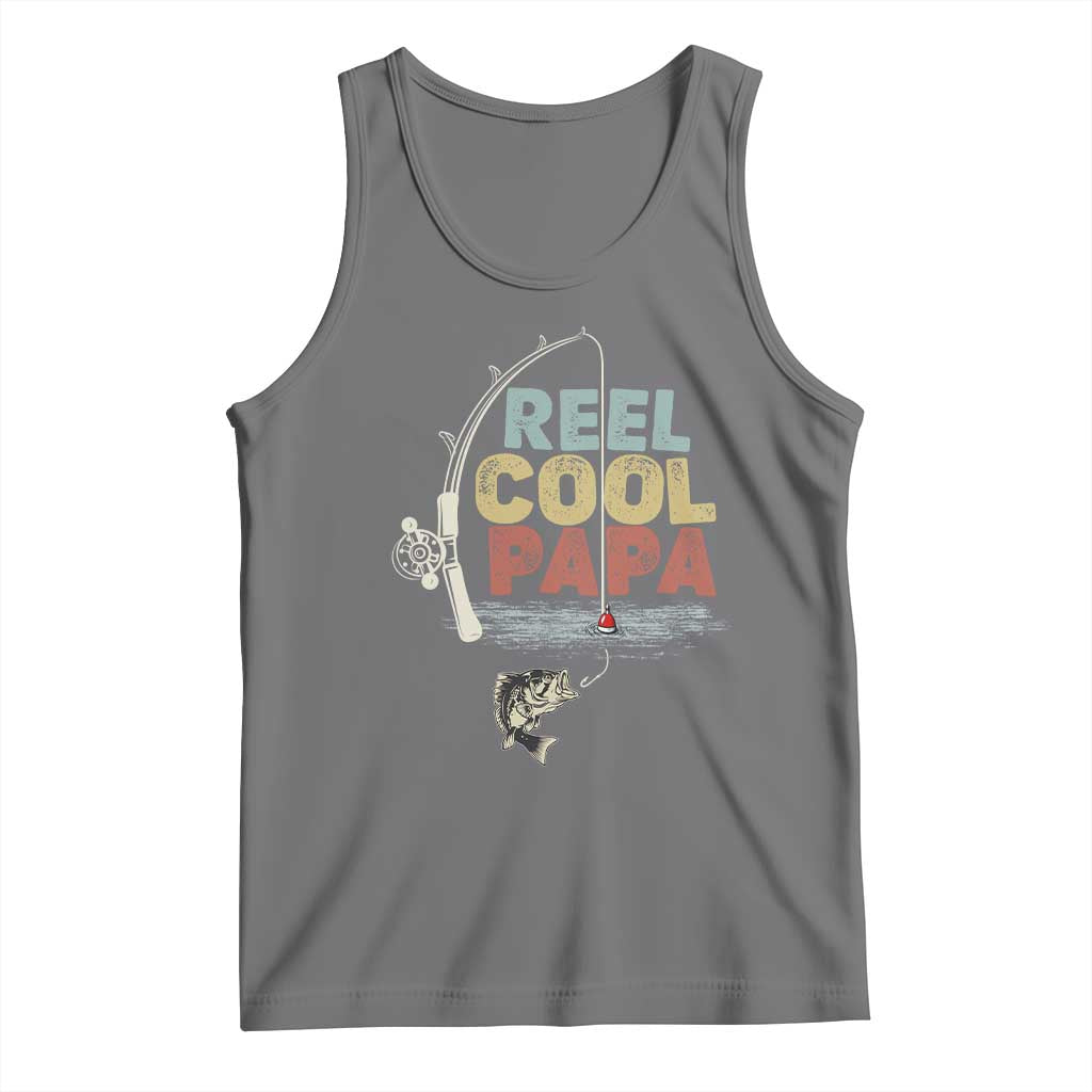 Fishing Dad Tank Top Reel Cool Papa Retro Vintage
