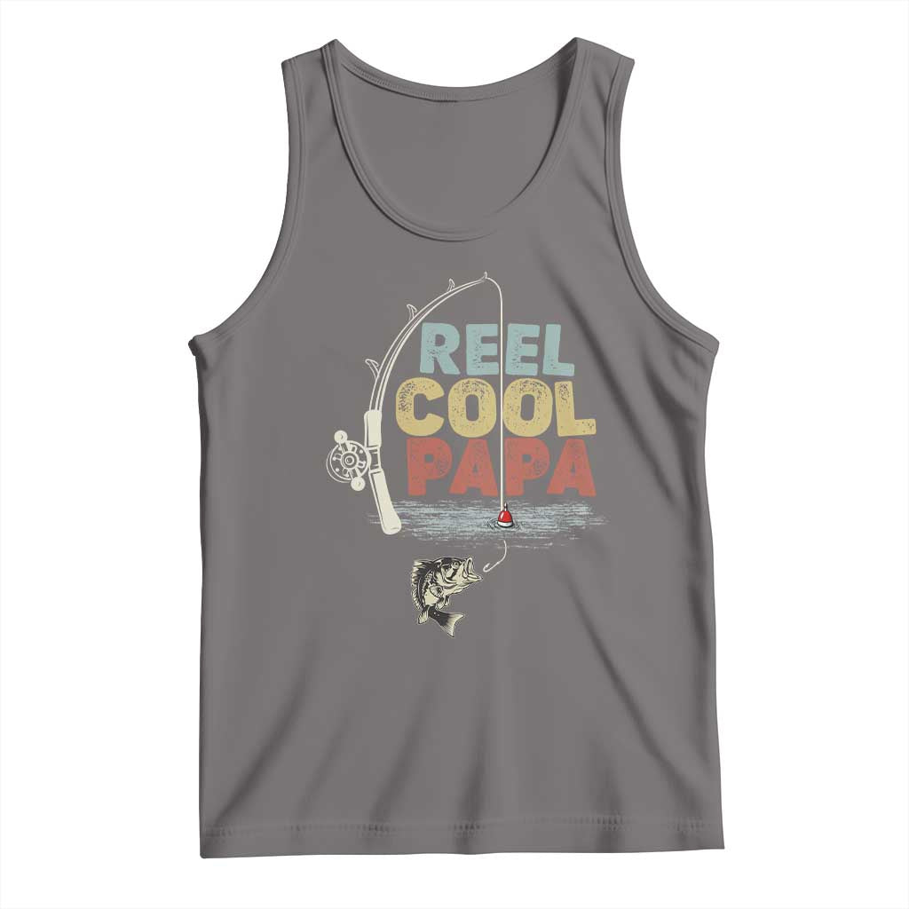Fishing Dad Tank Top Reel Cool Papa Retro Vintage