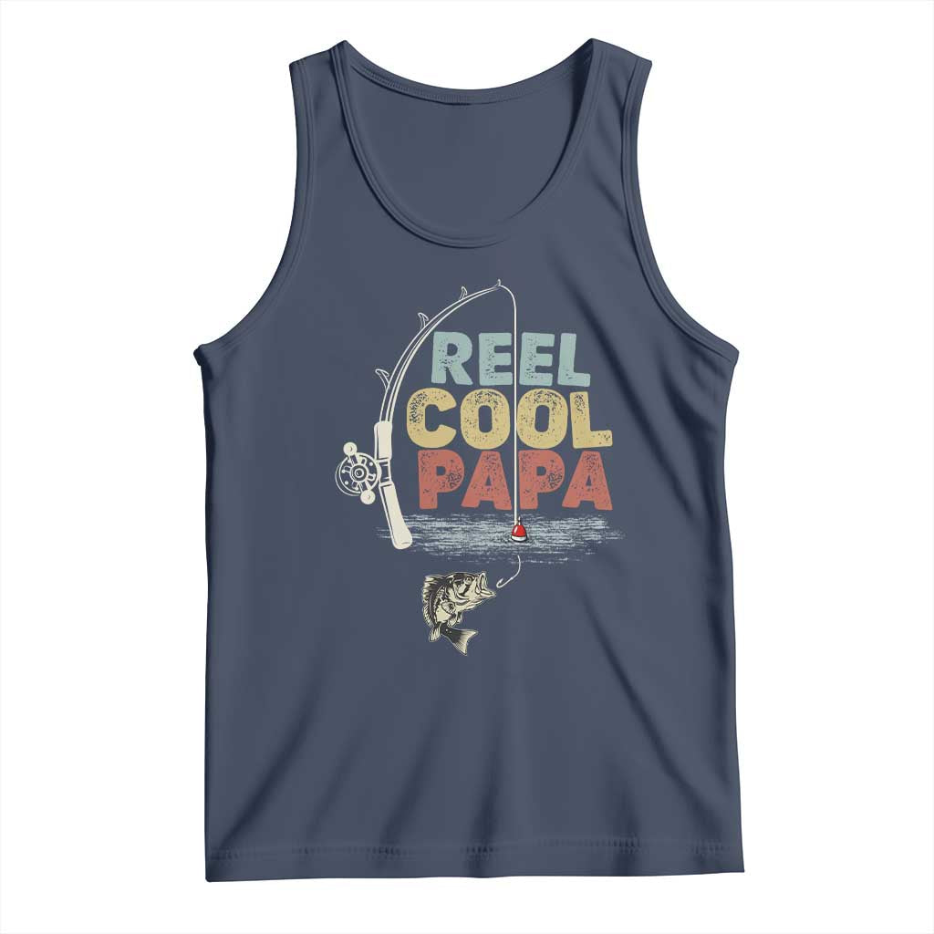 Fishing Dad Tank Top Reel Cool Papa Retro Vintage
