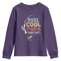 Fishing Dad Youth Sweatshirt Reel Cool Papa Retro Vintage