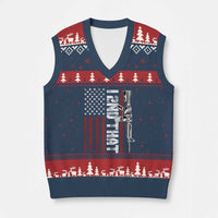 Gun Rights Patriotic V-Neck Knit Sweater Vest I 2nd That Second Amendment Pro Gun American Flag - Wonder Print Shop