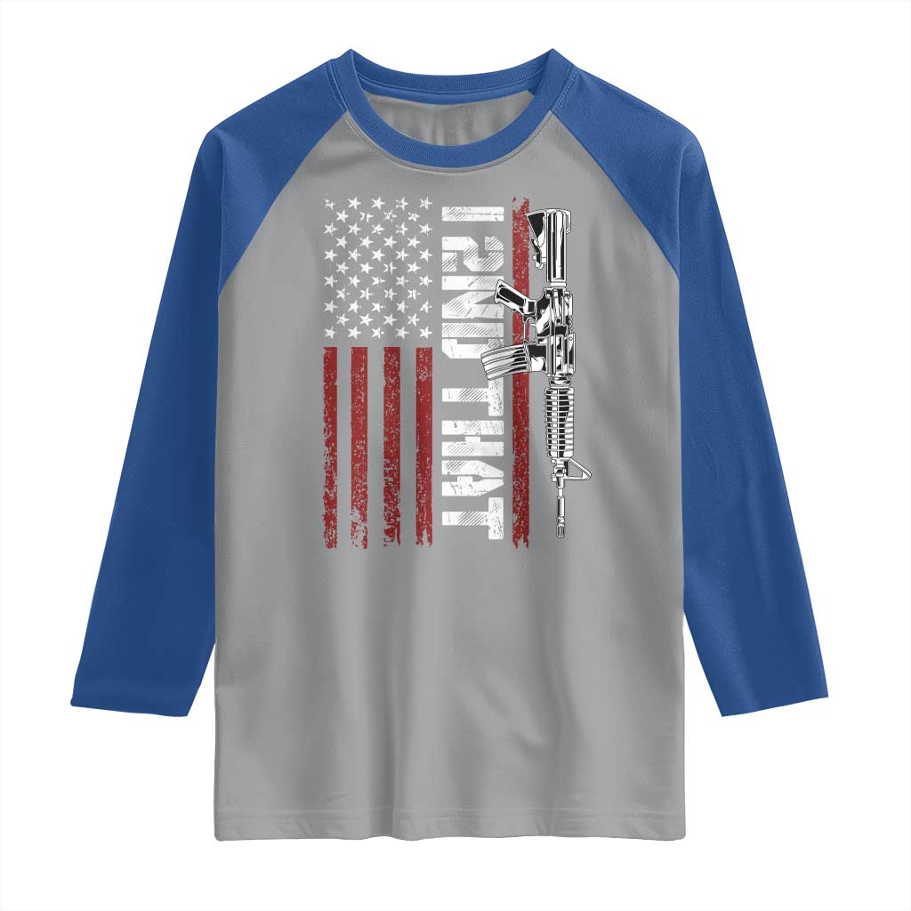 Gun Rights Patriotic Raglan Shirt I 2nd That Second Amendment Pro Gun American Flag