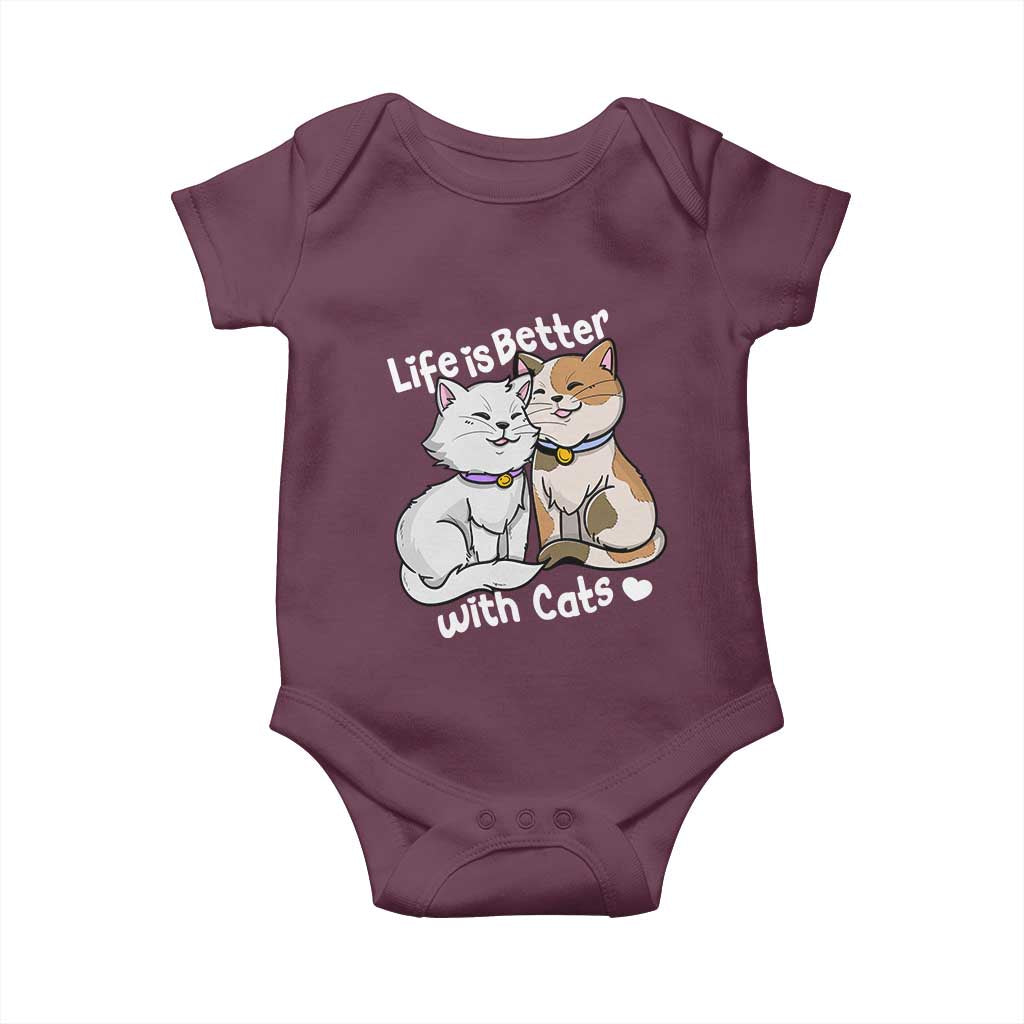 Cat Lover Baby Onesie Life Is Better With Cats Cute