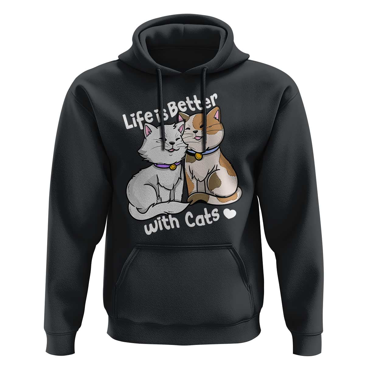 Cat Lover Hoodie Life Is Better With Cats Cute