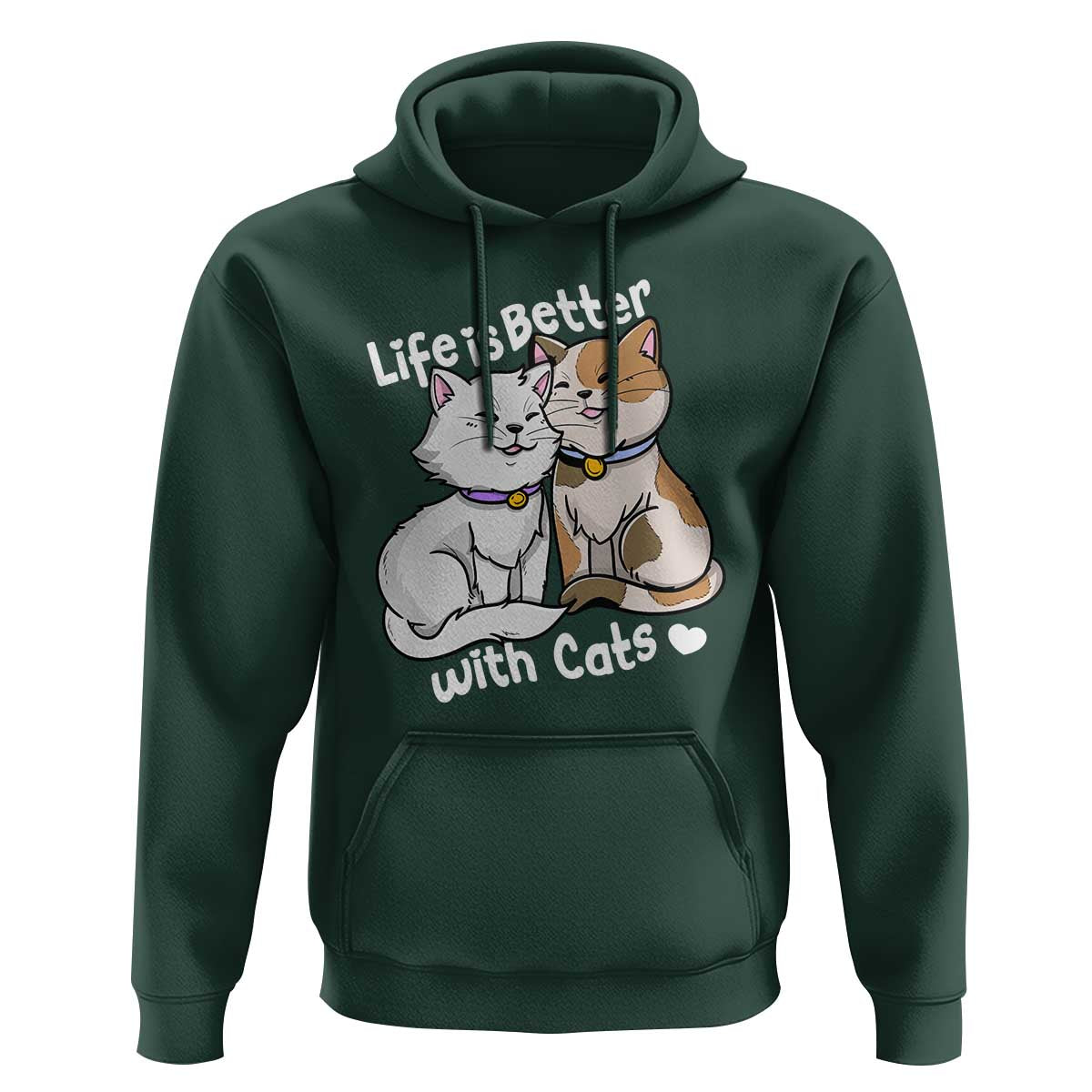 Cat Lover Hoodie Life Is Better With Cats Cute