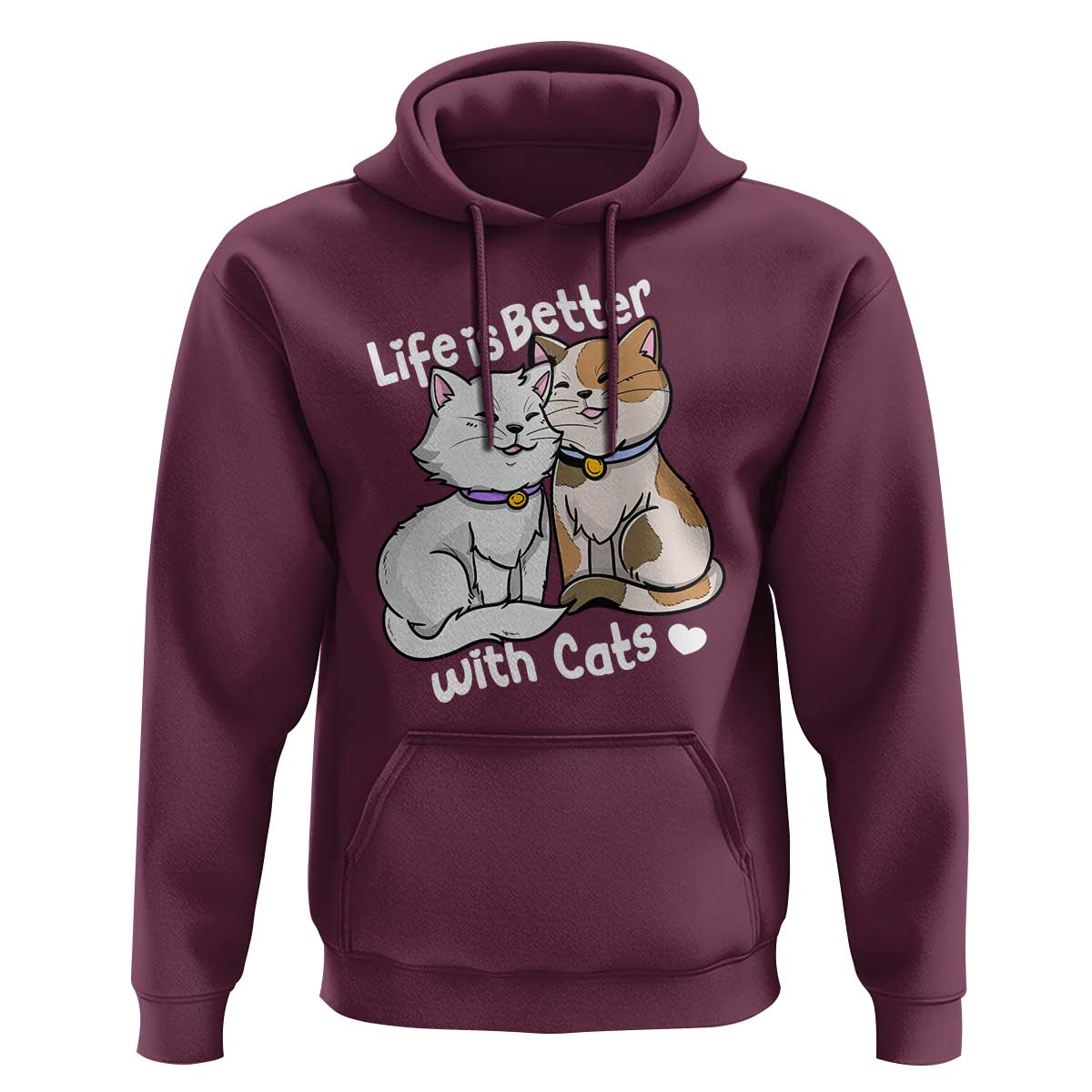 Cat Lover Hoodie Life Is Better With Cats Cute