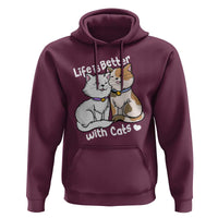 Cat Lover Hoodie Life Is Better With Cats Cute
