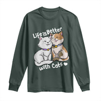 Cat Lover Long Sleeve Shirt Life Is Better With Cats Cute