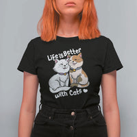 Cat Lover T Shirt For Women Life Is Better With Cats Cute