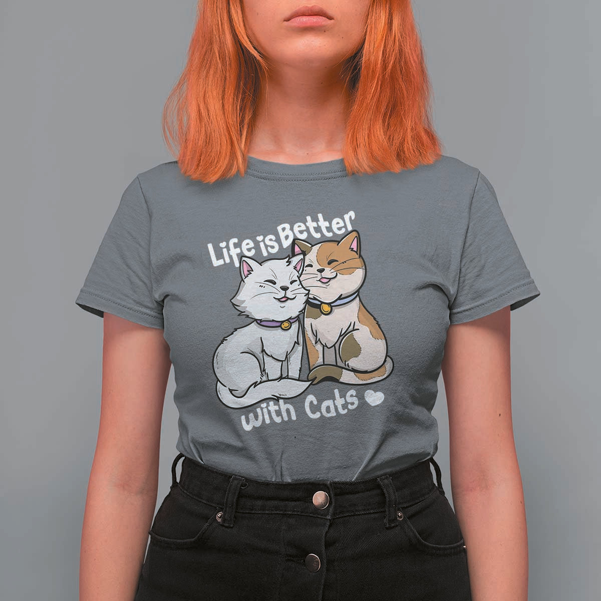 Cat Lover T Shirt For Women Life Is Better With Cats Cute