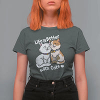 Cat Lover T Shirt For Women Life Is Better With Cats Cute