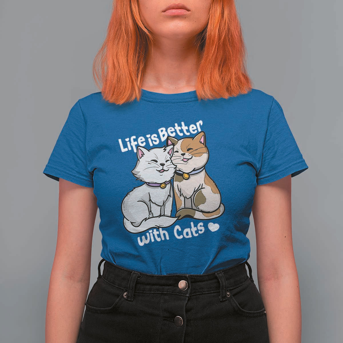 Cat Lover T Shirt For Women Life Is Better With Cats Cute