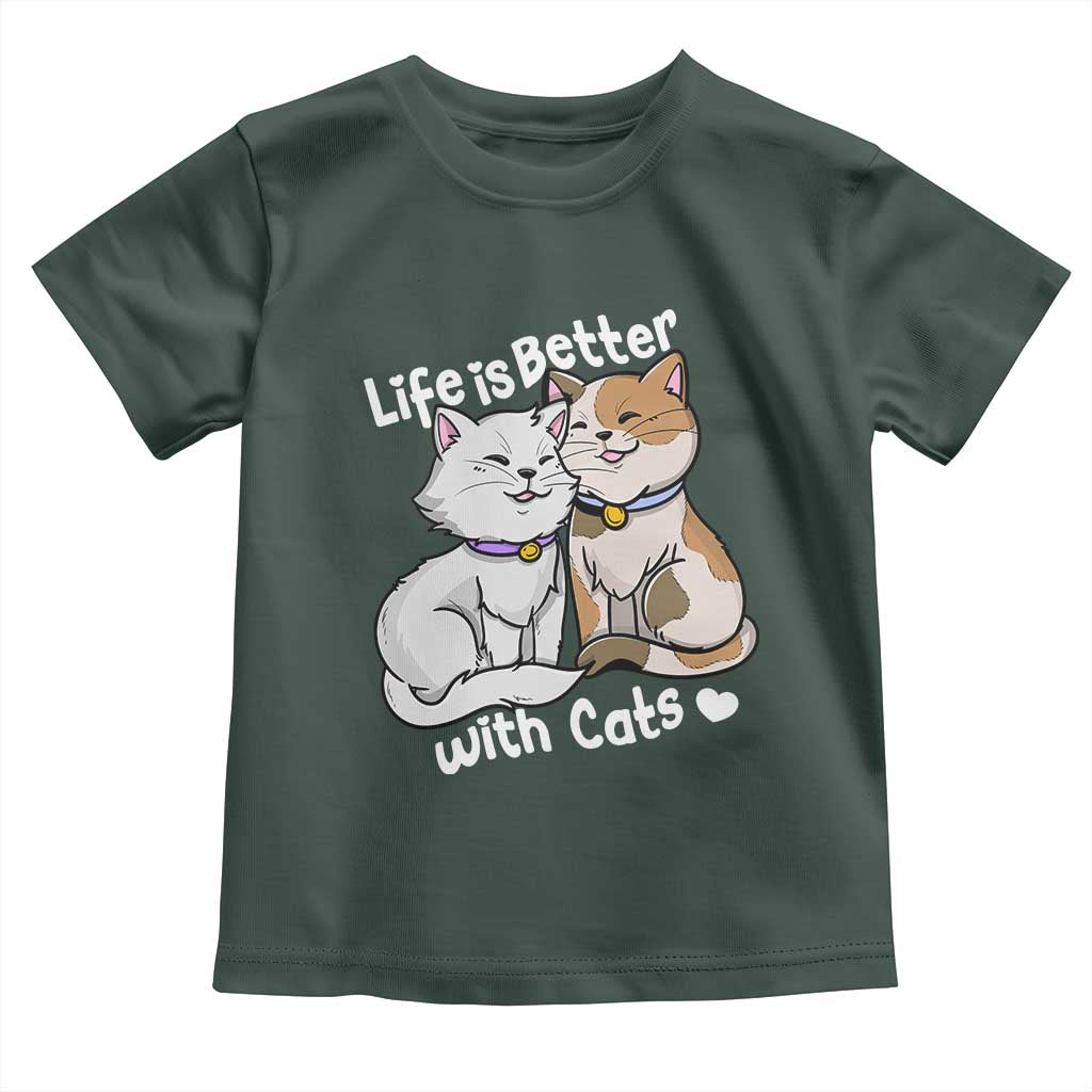 Cat Lover Toddler T Shirt Life Is Better With Cats Cute