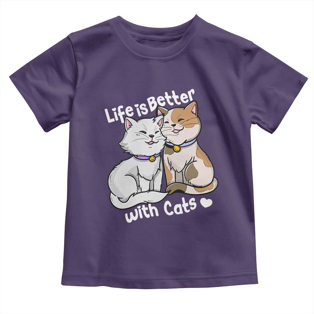 Cat Lover Toddler T Shirt Life Is Better With Cats Cute