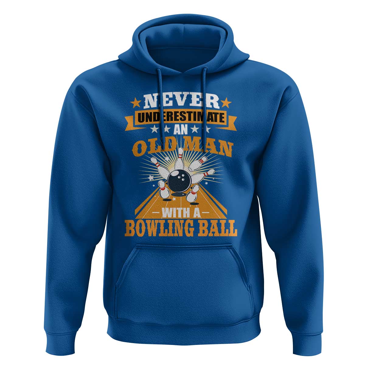 Funny Bowling Hoodie Never Underestimate Old Man Bowling Ball Mens Bowler
