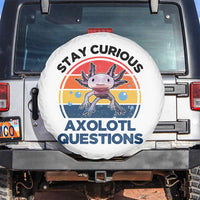 Funny Axolotl Pun Spare Tire Cover I Stay Curious Axolotl Question Retro