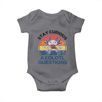 Funny Axolotl Pun Baby Onesie I Stay Curious Axolotl Question Retro