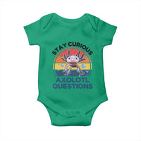 Funny Axolotl Pun Baby Onesie I Stay Curious Axolotl Question Retro