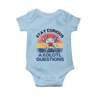 Funny Axolotl Pun Baby Onesie I Stay Curious Axolotl Question Retro