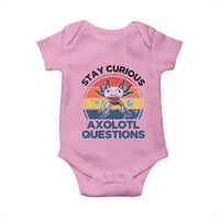 Funny Axolotl Pun Baby Onesie I Stay Curious Axolotl Question Retro
