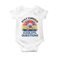 Funny Axolotl Pun Baby Onesie I Stay Curious Axolotl Question Retro
