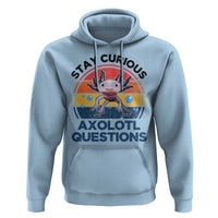 Funny Axolotl Pun Hoodie I Stay Curious Axolotl Question Retro